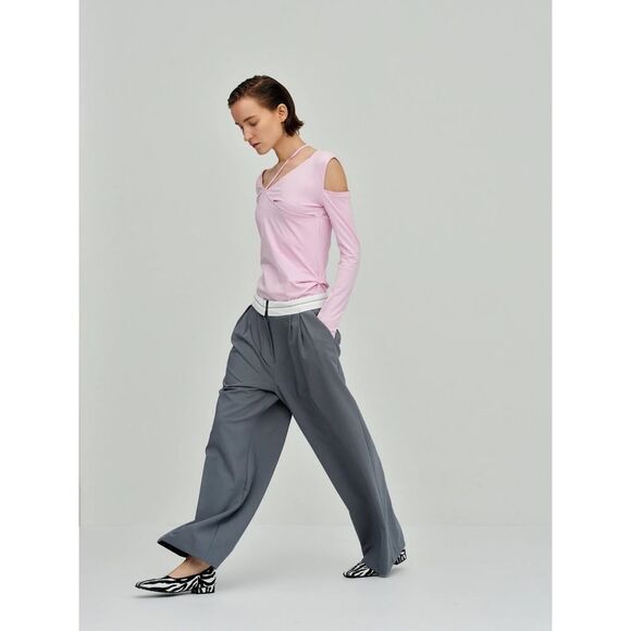 Source Unknown Reversed Waistband Trousers in Piombo Size Large - Picture 6 of 12